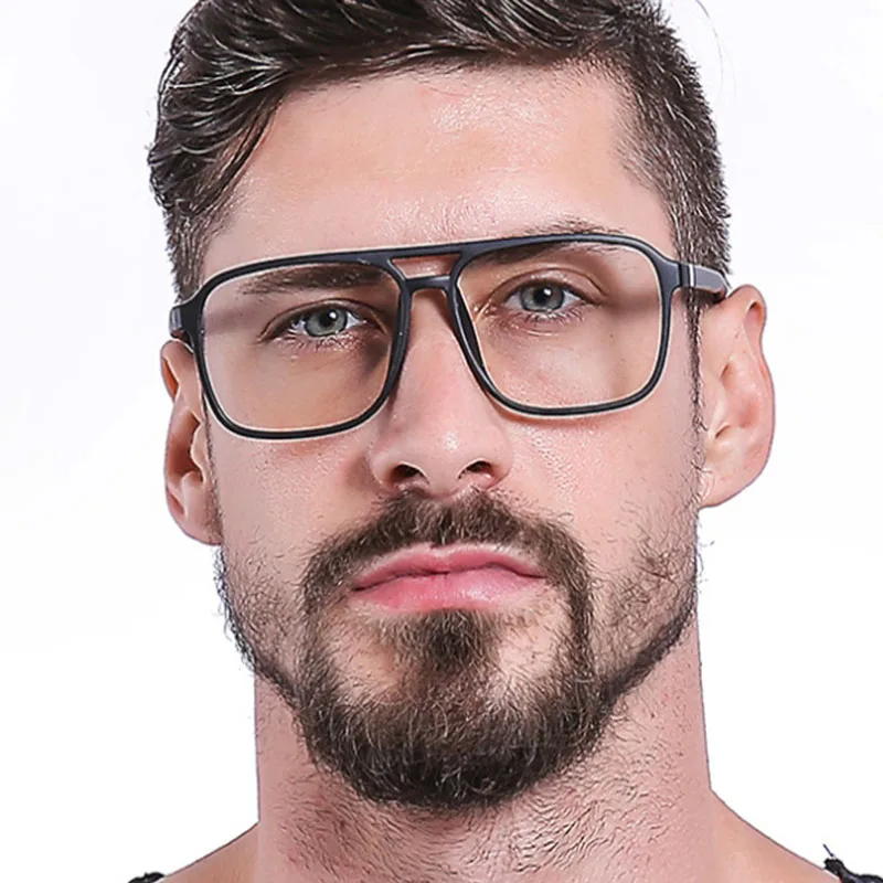 

New Designer men Glasses Optical Frames Glasses Frame Clear lens Eyeware Square double-beam retro fashion simple frame glasses