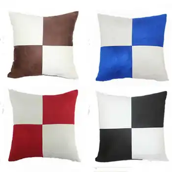 

Geometric Pillow Case Throw Plaid Protector Cotton Linen Square Cushion 18" Cover