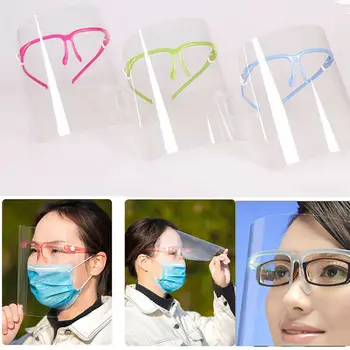 

5pcs Transparent Anti-fog Saliva Face Shield Eye Protection Safety Wear Oil-Splash Proof Full Face Mask