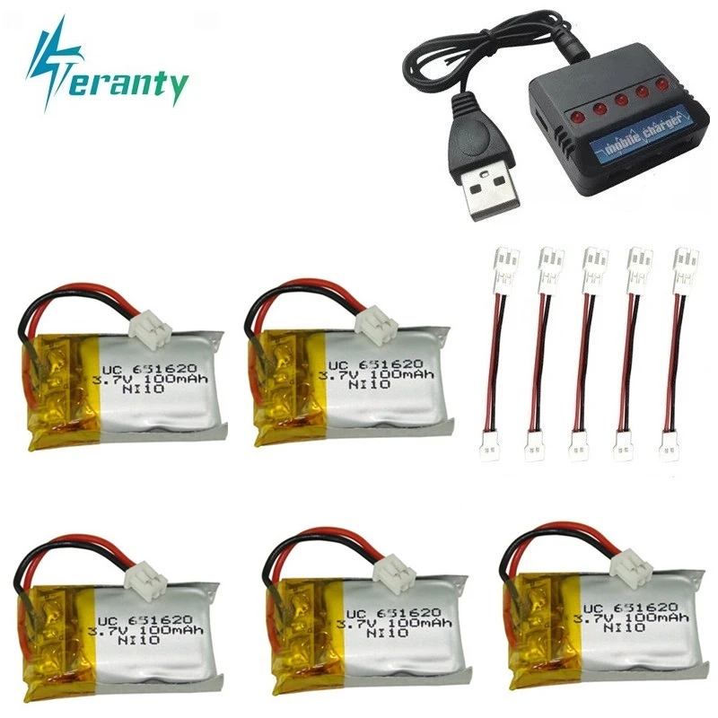 3 7 v 100mah литий-полимерный Батарея + Зарядное устройство для Cheerson Cx-10 Cx-10a FQ777-124 Hubsan Q4