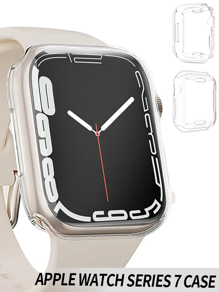 Full Protective Case for Apple Watch Series 7 41mm45mm 654321 Soft Cover Bumper Screen Protector for iWatch Series 7 Accessories