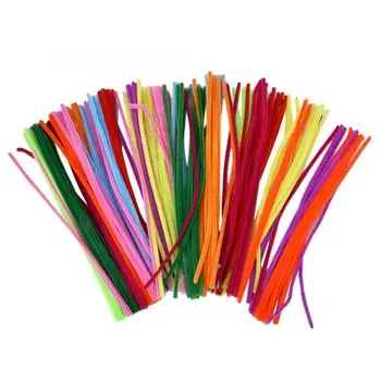 

200PCS Colorful Pipe Cleaner Plush Shilly-Stick Kids DIY Crafts Material Plush Stick