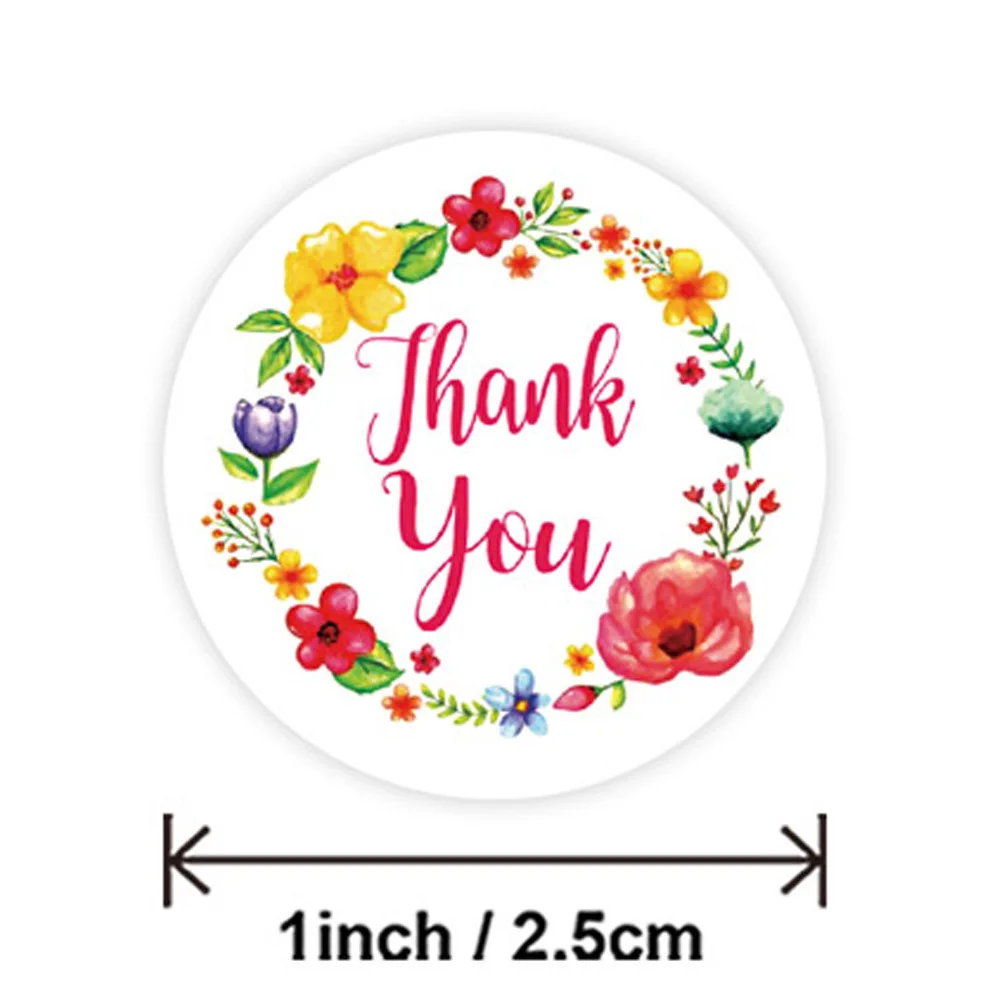 50-100 stücke Kleber grün Kraft Siegel Aufkleber Vintage Blume danke runde Versiegelung Etikett zum Backen Geschenk Aufkleber lustige DIY Arbeit – Detail 7