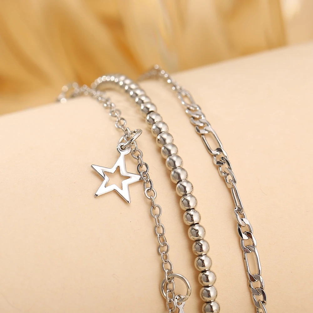 IF YOU BOHO Star Anklets Set for Women Bohemian Silver Color Bead Anklet 2020 Butterfly Chain Foot Bracelet Beach Jewelry IF YOU BOHO Star Anklets Set for Women Bohemian Silver Color Bead Anklet 2020 Butterfly Chain Foot Bracelet Beach Jewelry