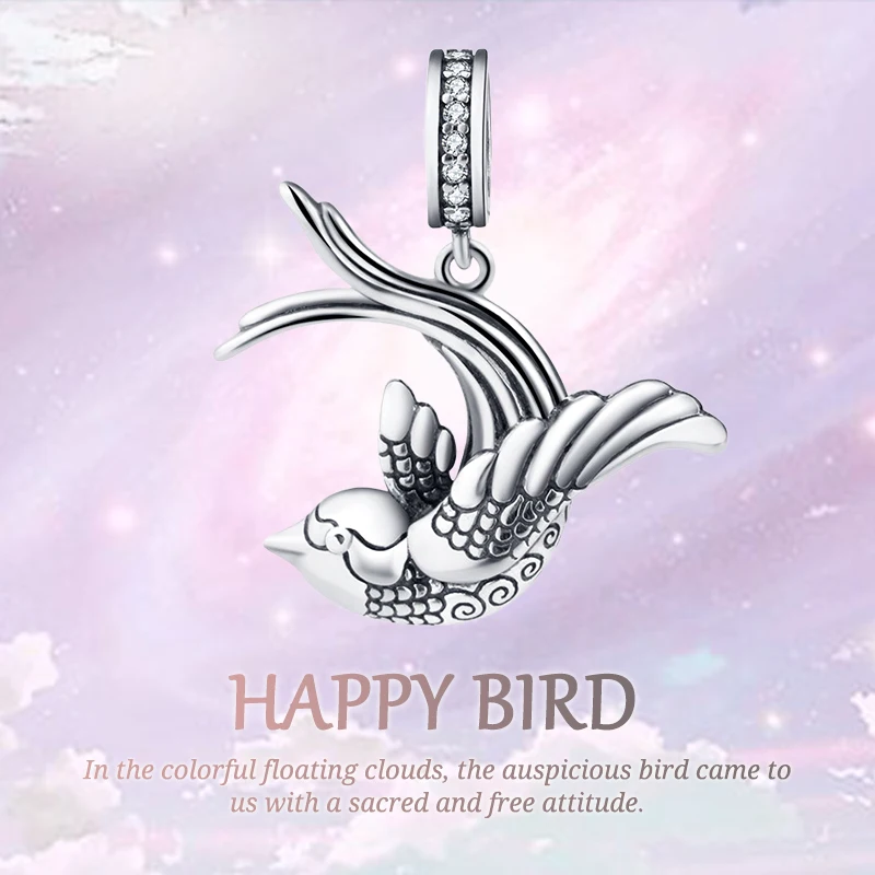 

Strollgirl New 100% 925 Sterling Silver Fashion Animal Craft Bird Bead Charms Fits Pandora Bracelet Woman Jewelry hot Gifts 2020