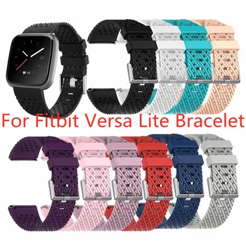 

Porous Breathable for Fitbit Versa Lite Strap Replacement for Fitbit Versa Silicone Sports Wristband Smart Watch Accessories