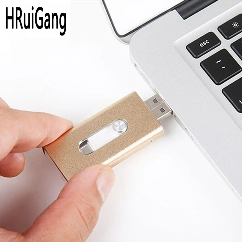 USB флеш накопитель для iPhone X/8/7/7 Plus/6/6s ipad металлический 8 ГБ 16 32 64 128 ГБ|USB