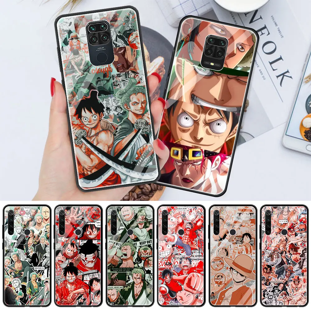 One Piece Luffy Tempered Glass Phone Case For Redmi Note 9S 8 Pro 7 8T 9 9C 9A 8A K30 10 5G K40 Pro+ Fundas Cover Housing | Мобильные
