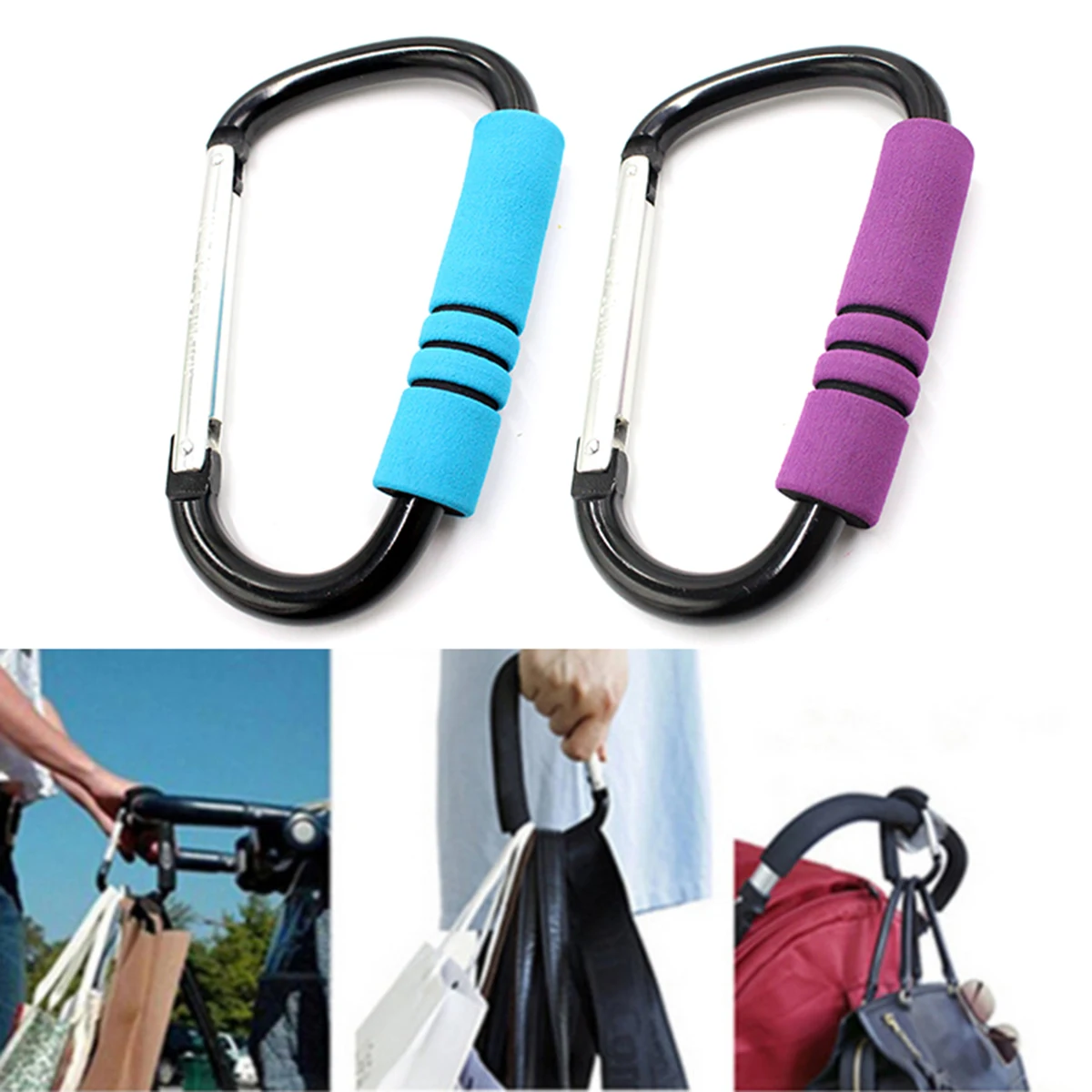 Multi Purpose Baby Stroller Hook shopping hook Alloy Accessories Pram Hooks Hanger Baby Stroller Car Carriage Buggy Storage Bag