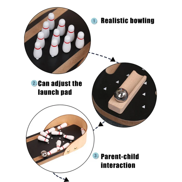 Мини Настольный боулинг игровой набор деревянный детский мяч настольная игра игрушка FJ88