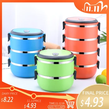 

700ML School Lunch Box Stainless Steel Bento Box Lunch Thermos Food Storage Container Lunchbox 5 Colors Thermal Container Box