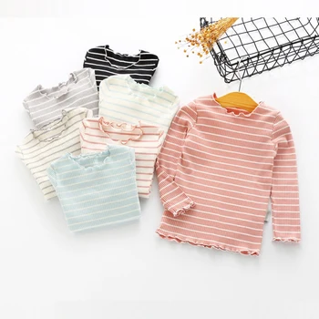 

New Girls T Shirts Spring Autumn Long Sleeve Kids Clothing Striped Girls T-Shirt Children Pullover Princess Clothes For Girls