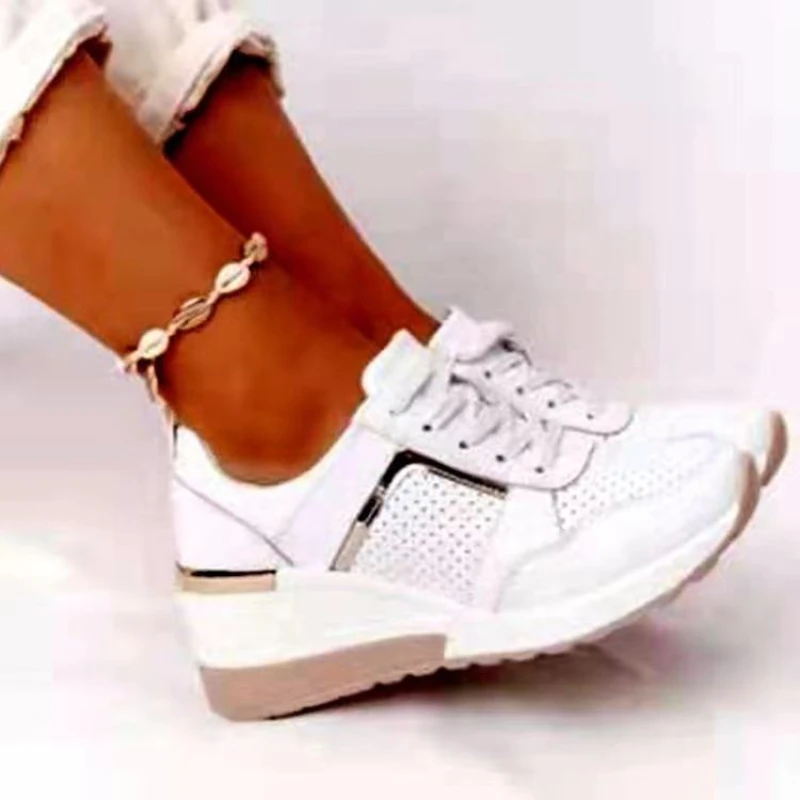 Zapatos informales Mujer, calzado deportivo cuña aumenta la altura, con cojín De aire, zapatillas cómodas, novedad|Zapatos vulcanizados de mujer| - AliExpress