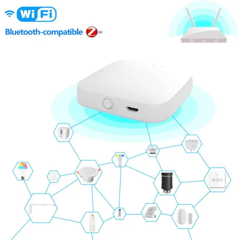 Aubess Tuya Zigbee Multi-mode Gateway Bluetooth-compatible Smart Hub Wireless/Wired APP Remote Control |