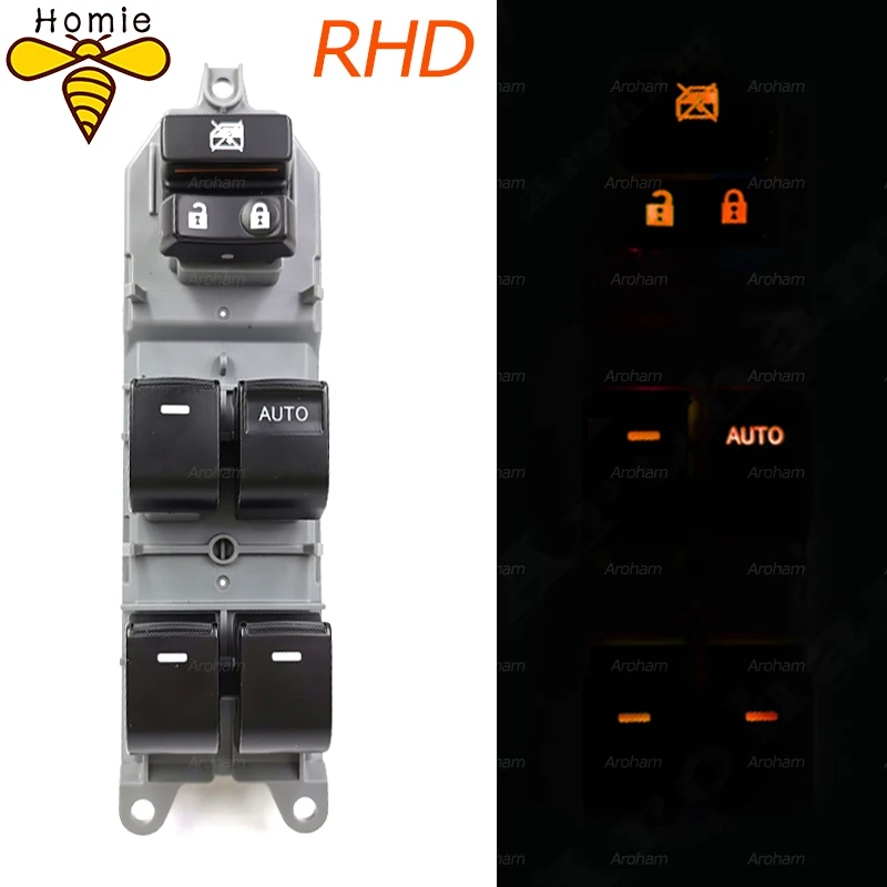 

RHD Lighted LED Power Single Window Switch for Toyota RAV4 RAV 4 Camry Corolla Yaris Cruiser Vios Backlight Right Hand Drive