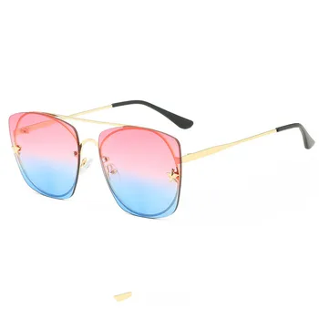 

Polygon Frameless Sunglasses Irregular Sunglasses Female Ocean Piece Gradient Fashion Metal Stars Decorative Border Sun glasses