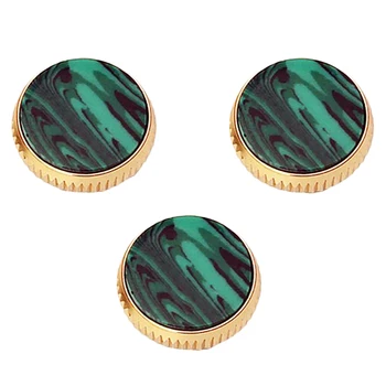 

Hot 3 Pieces of Gold Plated Malachite Insert Finger Buttons for Trumpet Repairing Brass Instruments Accessories