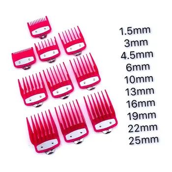 

2/8/10PCS Rose Red Limit Comb Barber Shop Styling Guide Comb Hair Trimmer Kit