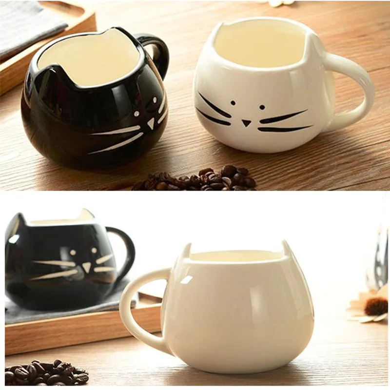 Coffee tea Milk Mug Cute Cat Animal  Creative Ceramic Cups Porcelain gift 400ml 