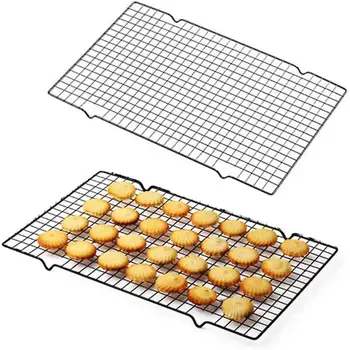 

Stainless Steel Wire Grid Cooling Tray Food Rack Net Oven Nonstick Tray For Cake Bread Grid Baking Tray Bread Barbecue Shelf