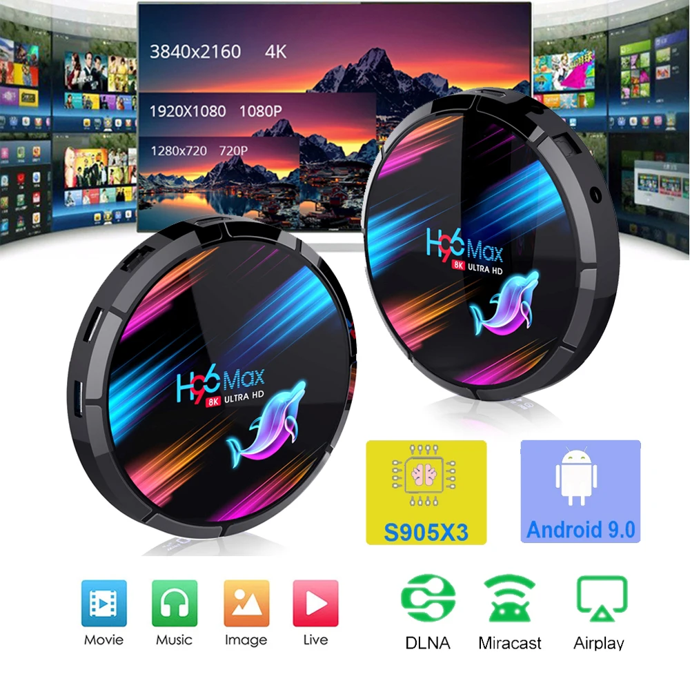 Android 9 0 H96 MAX X3 1000M Смарт ТВ приставка Amlogic S905X3 8K 4GB 128GB 64GB 2 4G & 5G Wifi BT 4K медиа плей