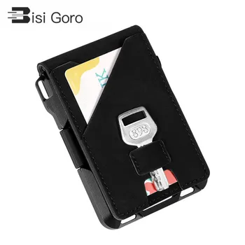 

BISI GORO 2020 ID Smart Card Holder High Quality Business Card Case Fashion Aluminum Box Metal Men and Women RFID Money Bag Key