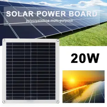 

Solar Panel Polysilicon Home Improvement Powered Phone Charger 20W 42*37*0.3cm Reusable Camp Car DIY Travel