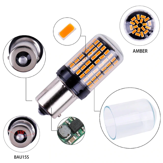 BAU15S 7507 Turn Signal Light PY21W 5009 Canbus No Error Led Bulb Amber  Blinker *100% Brand New And High Quality - AliExpress