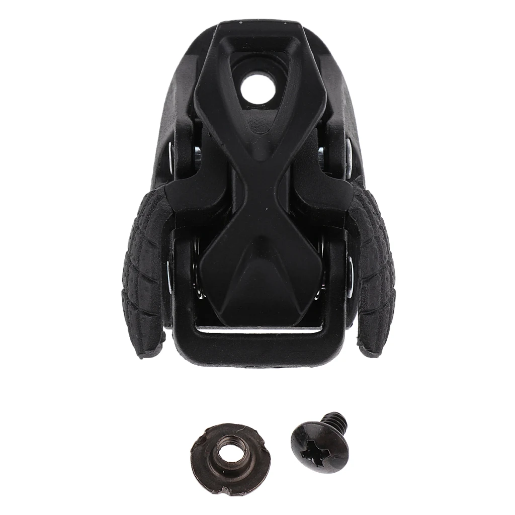Inline Roller Skate Spider Clasp Buckle with Screws for Fasten Strap Black