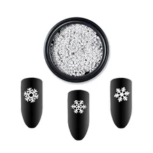 LadyMisty 5*5 мм белый снежинки Рождество дизайн ногтей стикер декоративный гель клей передачи снег хлопья Наклейка Рождество Тема аксессуары