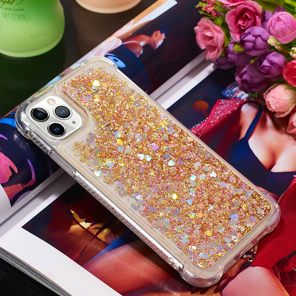 Блестящий Жидкий чехол для iphone 11 Pro Max мягкий с динамическим зыбучим песком iphone11 /