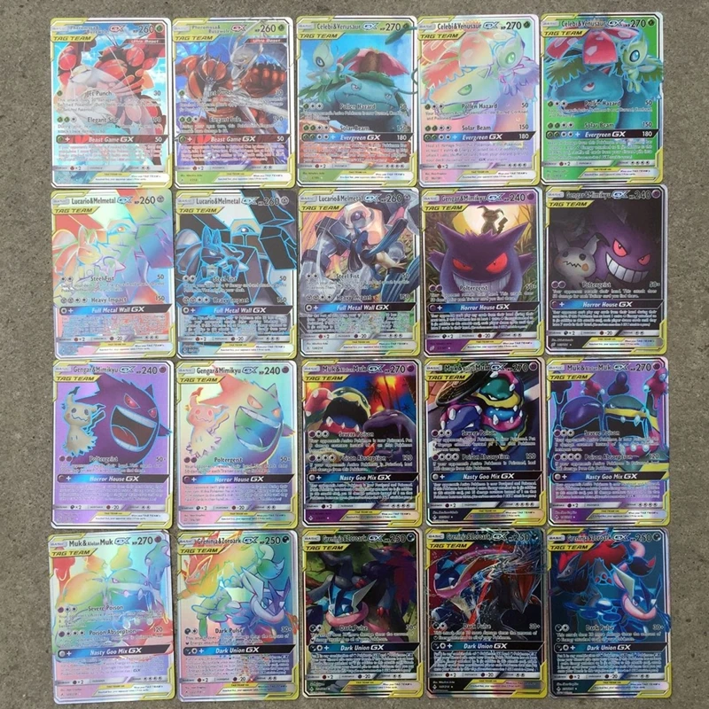 120 шт Pokemon Card TAG TEAM новая версия флеш-карты Takara Tomy игровая торговая карта детские игрушки