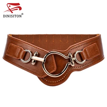 

DINISITON Designer Cummerbund For Women High Quality Cummerbunds Ladies Wide Strap Big Buckle Elastic Band Fashion Belts CMYF03