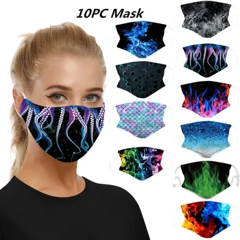 

Earloop Mask Face Maskswashable Reusable Adjustable 10pc Mouth Masks Face Scarf Protection Printed Face Mask Washable cubrebocas