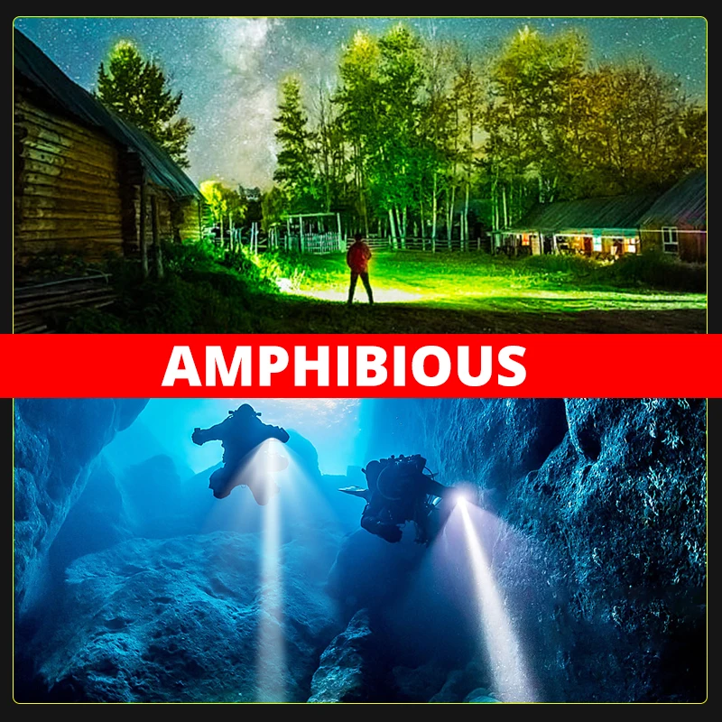 100% Профессиональный Дайвинг фонарик фонарь 5 * L2 подводное погружение 200 м