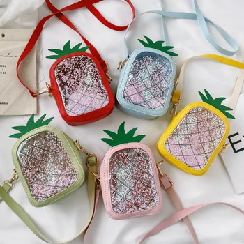 

Kids Fruit Bag 2020 Summer Transparent Pineapple Crossbody Bags for Baby Girls Kawaii Small Coin Wallet Pouch Box Boy Clear Bag