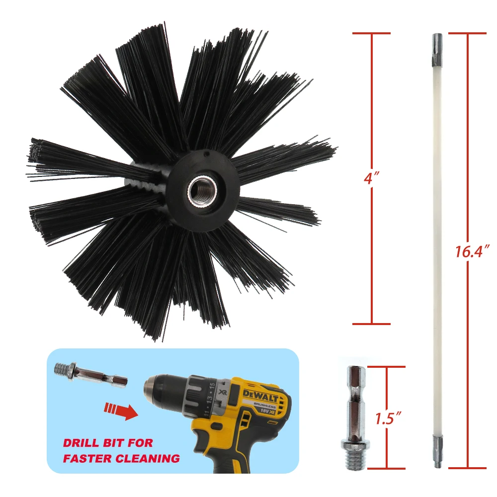 12 Round Nylon Buttonlok Duct Brush - 7350 - Buttonlok Duct