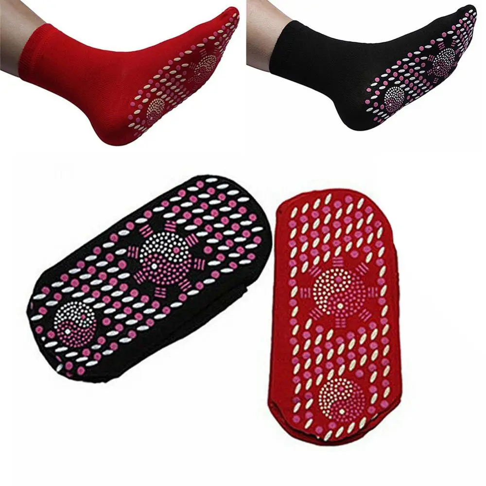 2Pair Self-Heating Health Care Socks Tourmaline Magnetic Therapy Comfortable And Breathable Massager Winter Warm Foot Care Socks