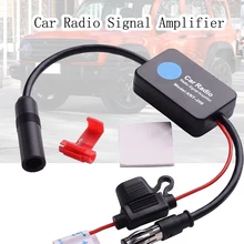 Car Radio Signal Amplifier Car Stereo FM Radio Signal Antenna Aerial Signal Amp Amplifier Booster Inline