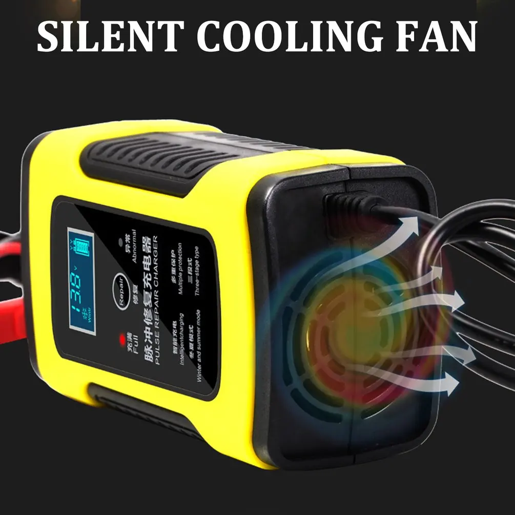 Buy Car Battery Charger Automobile Motorcycle Intelligent Pulse Repair 12V 5A LCD Motocycle Battery Charging Device