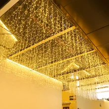

1200LED Christmas Garland LED Icicle Curtain String Lights Droop 0.6m Outdoor Fairy Light Decorative Garden Street Steady on220