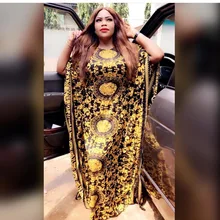 Hot Sales Large Size Loose-Fit-Style Digital Printing Crew Neck Europe And America Africa Popular WOMEN'S Dress