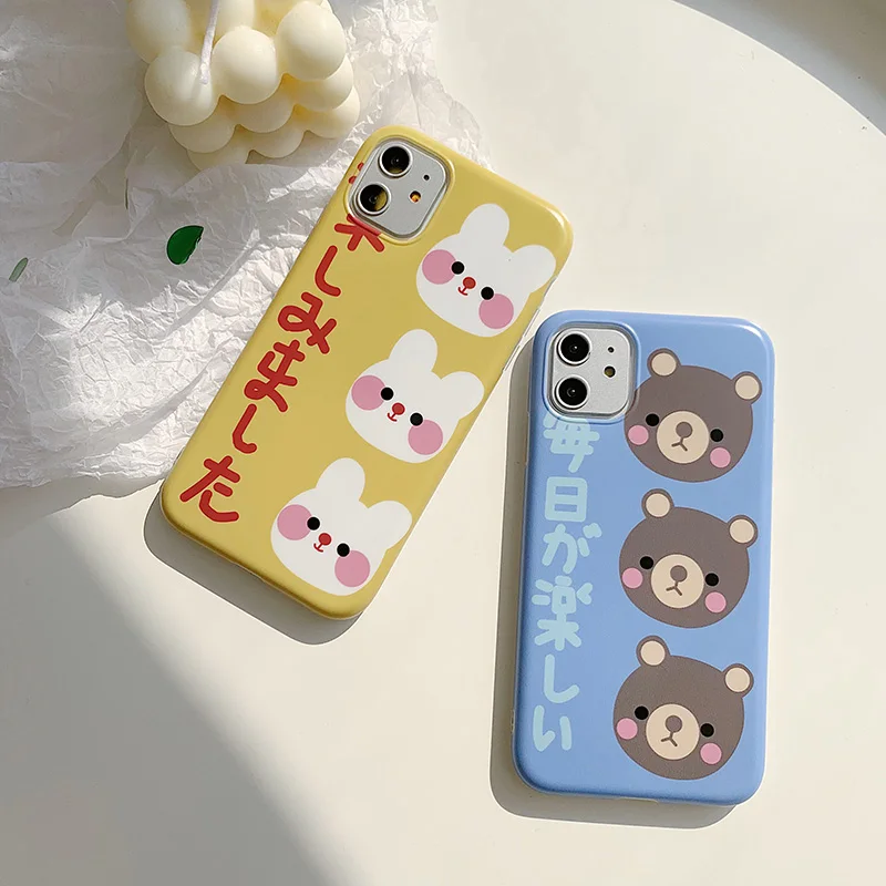 Japan style rabbit bear soft TPU Silica gel Cases For iPhone 11 Pro 7 8 Plus X XS MAX XR 11 Pro Max back shockproof Cover Capa