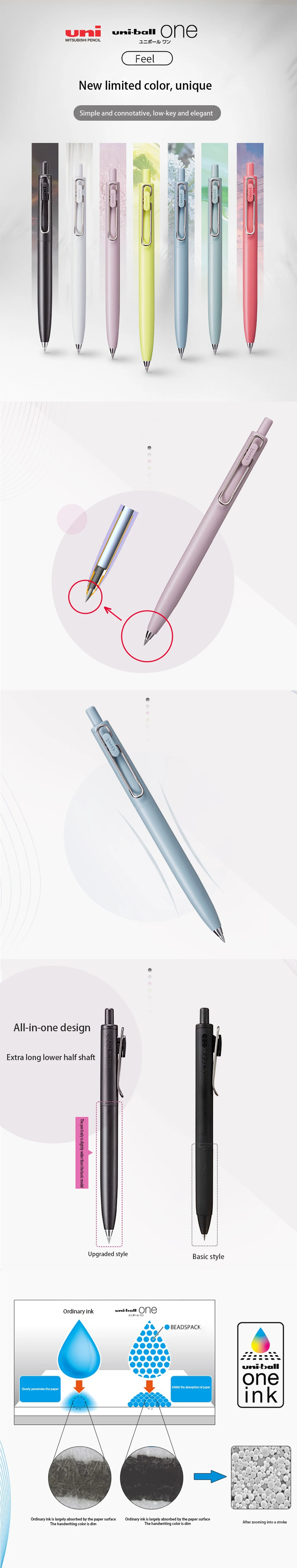 caneta UMN-SF-05 versão atualizada de caneta colorida preto recarga papelaria 0.5mm