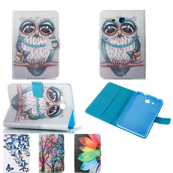 

Cartoon Silicone PU Leather Flip Case For Samsung Galaxy Tab A 7.0 T280 SM-T280 SM-T285 Case Cover Funda Owl Pattern Stand Shell