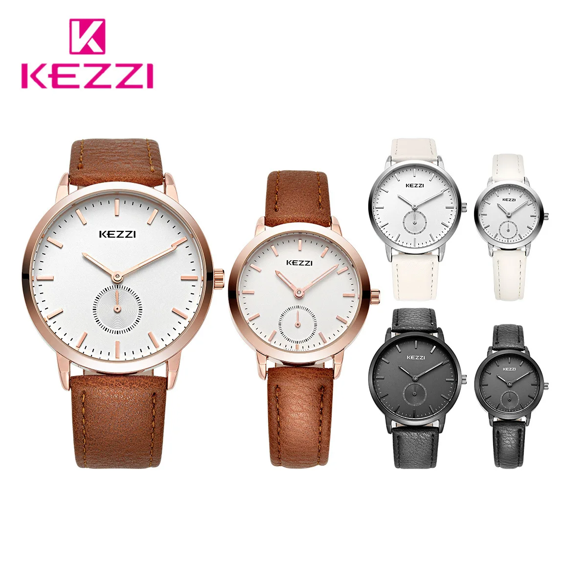 

Kezzi KEZZI Simple College Style Classic Versatile Students Couple Watches Watch Men And Women a Pair of 1582