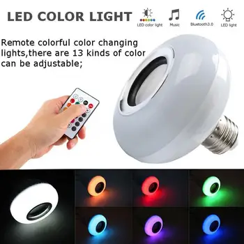 

LED Music Bulb Wireless E27 Gift Bar Audio KTV LED Loudspeaker LED Speaker Bluetooth 4.0 APP Control Home Lamp Portable