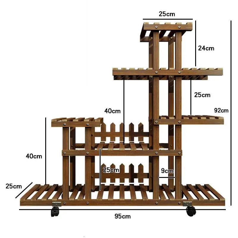 Деревянные полки для Rak Bunga Escalera Decorativa Madera Крытый горшок Открытый Stojak Na Kwiaty балкон Цветочная Полка Подставка для растений - Цвет: MODEL H