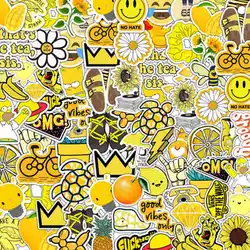 50 шт./упак. Мода Сельский Лето светло желтый девушки ПВХ наклейки игрушки декор для автомобиля подставка для ноутбука телефон багажник