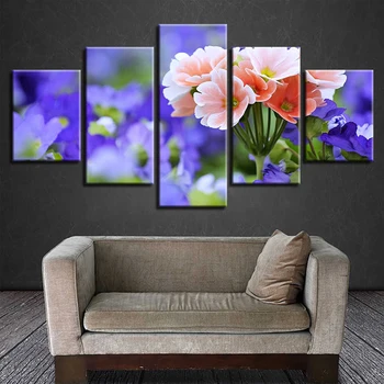 

diamond painting flower 5 Panel cross stitch diamond embroidery 3D mosaic rhinestone arts square round modern home decor GG760